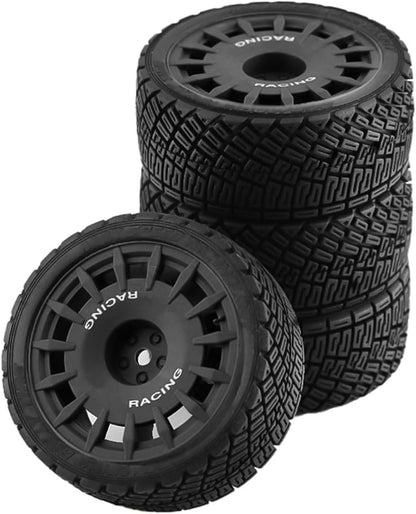 1:10 Rally Style Racing Tires - Plastic Wheel for Tamiya TT01 TT02 HPI KYOSHO WR8 HSP 4PCs