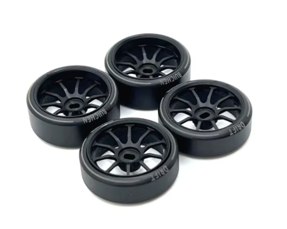 Clean Staggered Metal Wheels and Hub Drift Tires for Mini-D Z Q RC WLToys DRZ 1:28