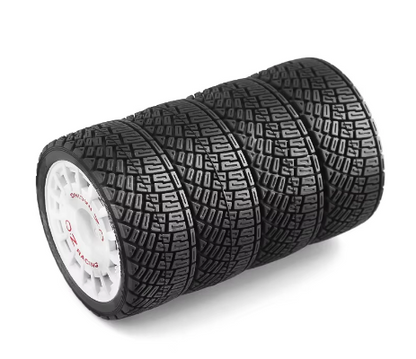 1:10 Rally Style Racing Tires - Plastic Wheel for Tamiya TT01 TT02 HPI KYOSHO WR8 HSP 4PCs