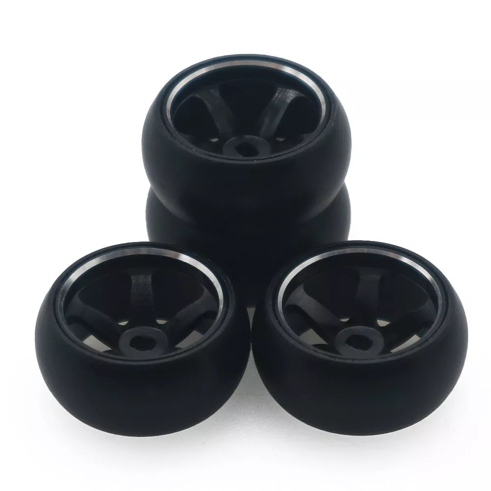 Alloy RC Wheels and Drift Tires (4 PC) 1:28 for Kyosho, MINI-D,WLToys K969 P929